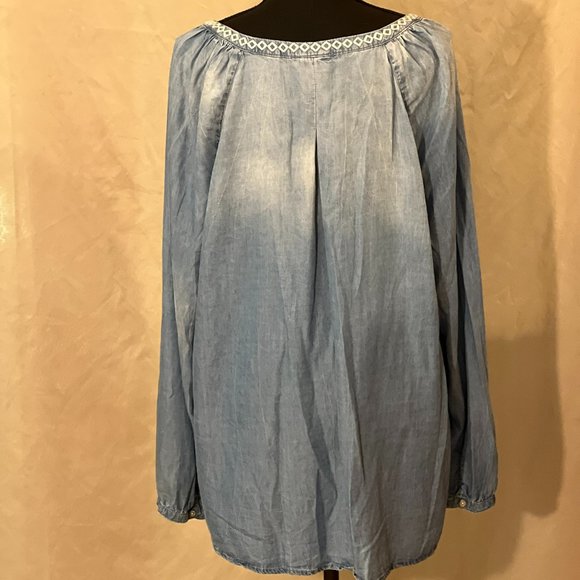 American Vintage Blue Lyocell Carmella Top Women's, XXL Chambray Artic Blue - Picture 2 of 5